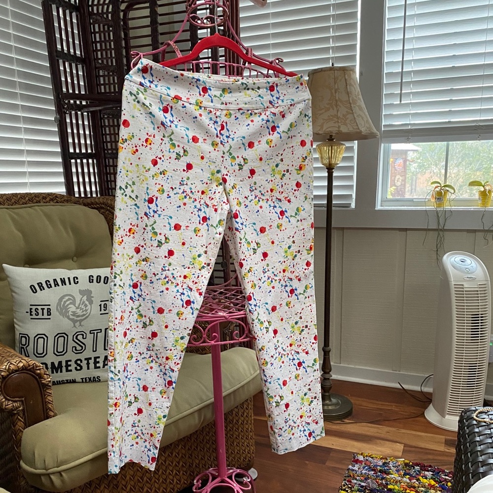 Krazy Larry Splatter Stretch Pull-On Jeans Size 12